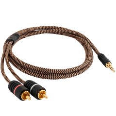 Signálový kabel v opletu Proson Arctic Series AUX 3.5mm - RCA (1.5 m)