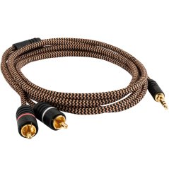 Signálový kabel v opletu Proson Arctic Series AUX 3.5mm - RCA (2 m)