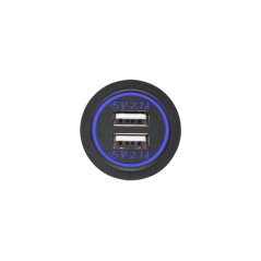 Adaptér 12V -> 2x USB 5V / 4.2A modrý