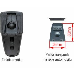 Monitor v zatmavovacím zrcátku AK-043LAD pro Citroen / Fiat / Peugeot / Iveco od r.v. 1998