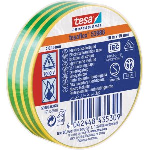 Izolační páska Tesa 53988 PVC 19/20 m žluto/zelená