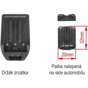 Konzole pro uchycení zrcátka s monitorem v Citroen / Dacia / Renault / Mercedes