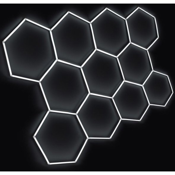 LED hexagonové světlo 6500 K (336 x 238 cm)