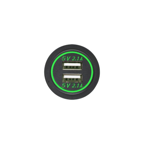Adaptér z 12V na 2x USB 5V / 4.2 A zelený