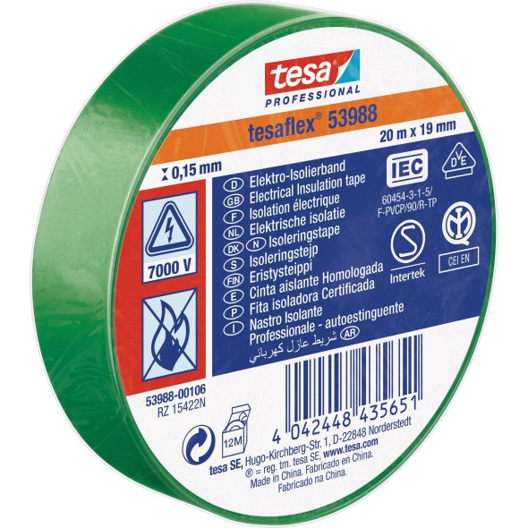 Izolační páska Tesa 53988 PVC 15/10 m zelená