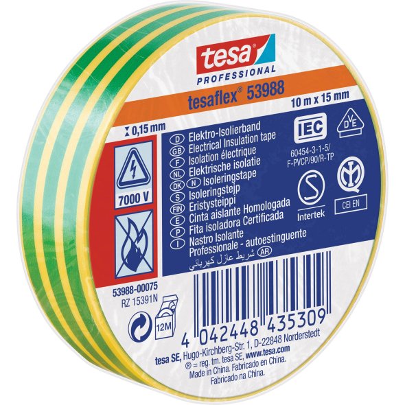 Izolační páska Tesa 53988 PVC 50/25 m žluto/zelená