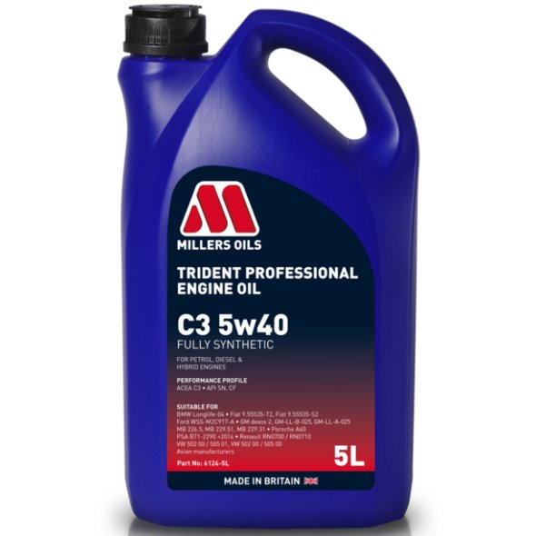 Millers Oils Trident Professional C3 5w40 plně syntetický olej 5 L