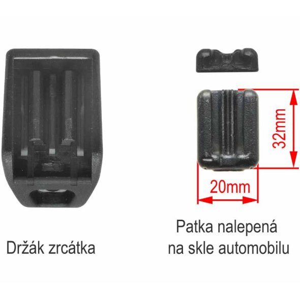 Konzole pro uchycení zrcátka s monitorem v Citroen / Dacia / Renault / Mercedes